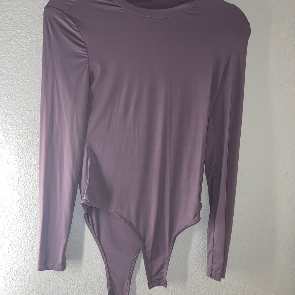 SHEIN Mauve Long Sleeve Bodysuit
